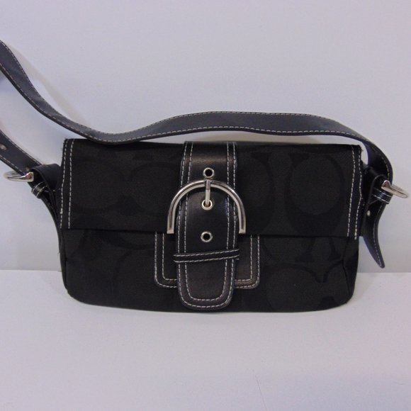 Black Signature Coach handbag shoulder bag